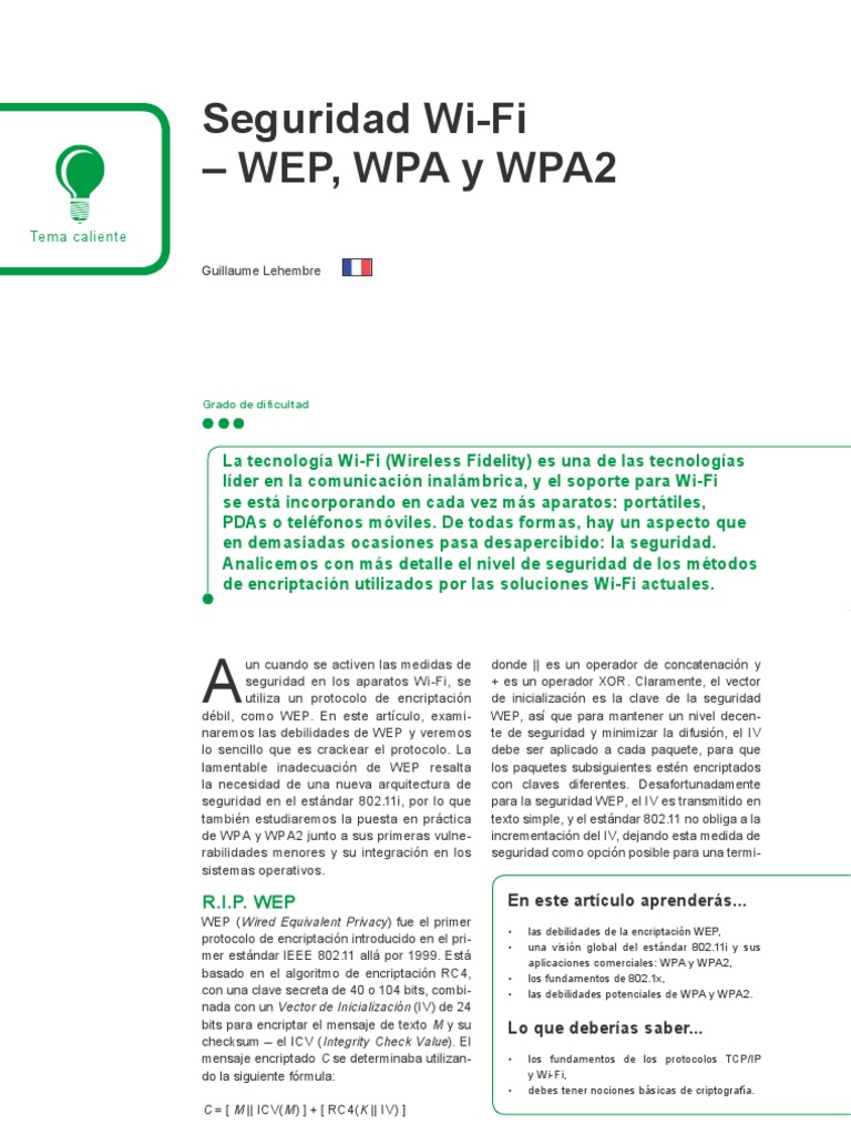 Protocolos Wep, Wpa, Wpa2 | PDF