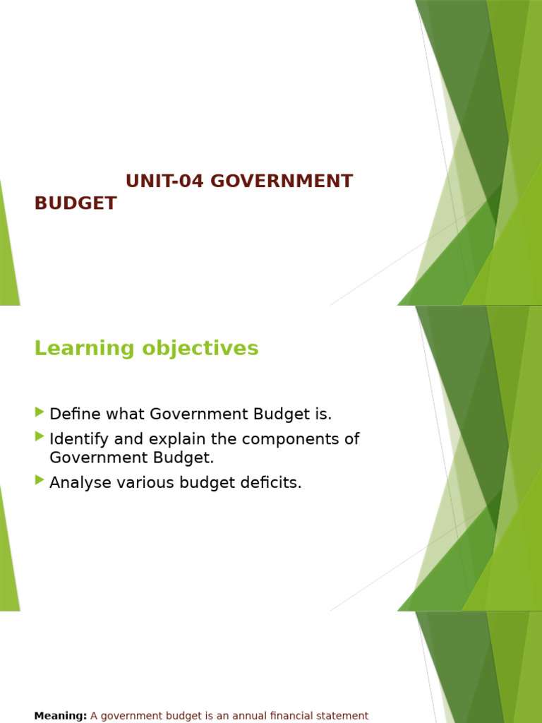 Understanding Government Budget Components | PDF | Taxes | Government ...
