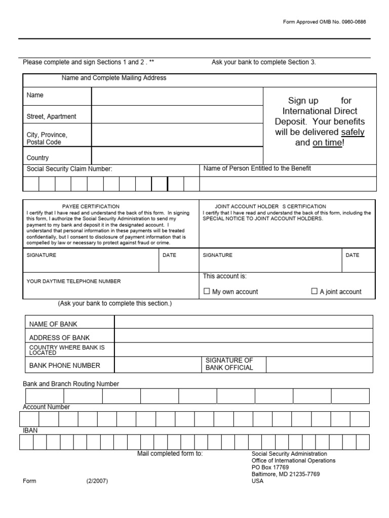 SSA-1199 - (Country) - Current Version | PDF | Social Security (United ...