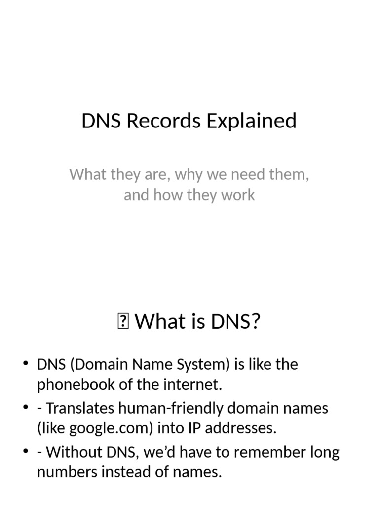 DNS Records Explained | PDF