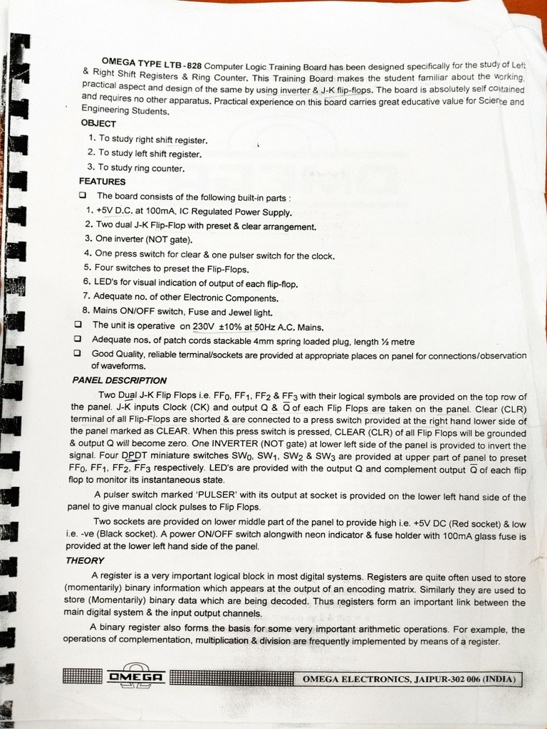 Study of Left and Right Shift Registers and Ring Counter | PDF ...