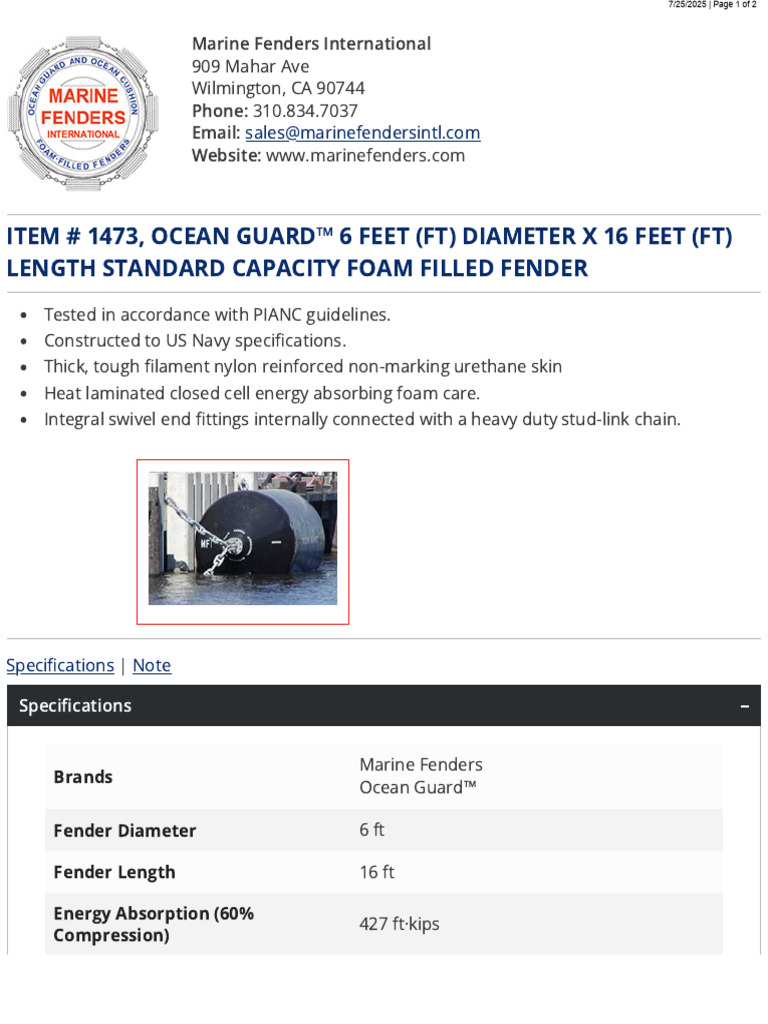 1473 OceanGuard™6Feet (FT) Diameterx16Feet (FT ...