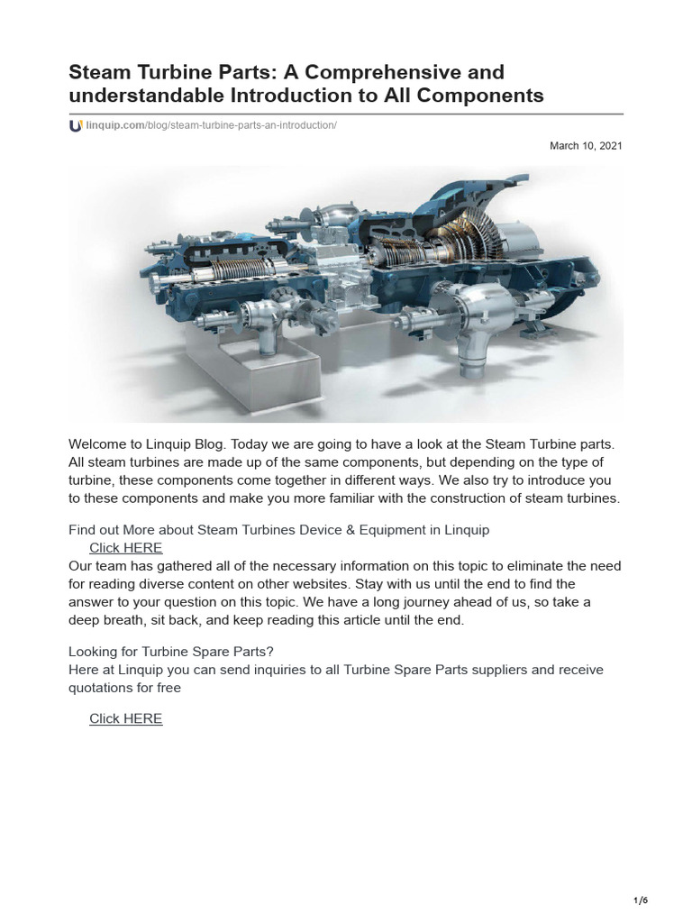 Steam Turbine Parts Overview | PDF | Turbine | Valve