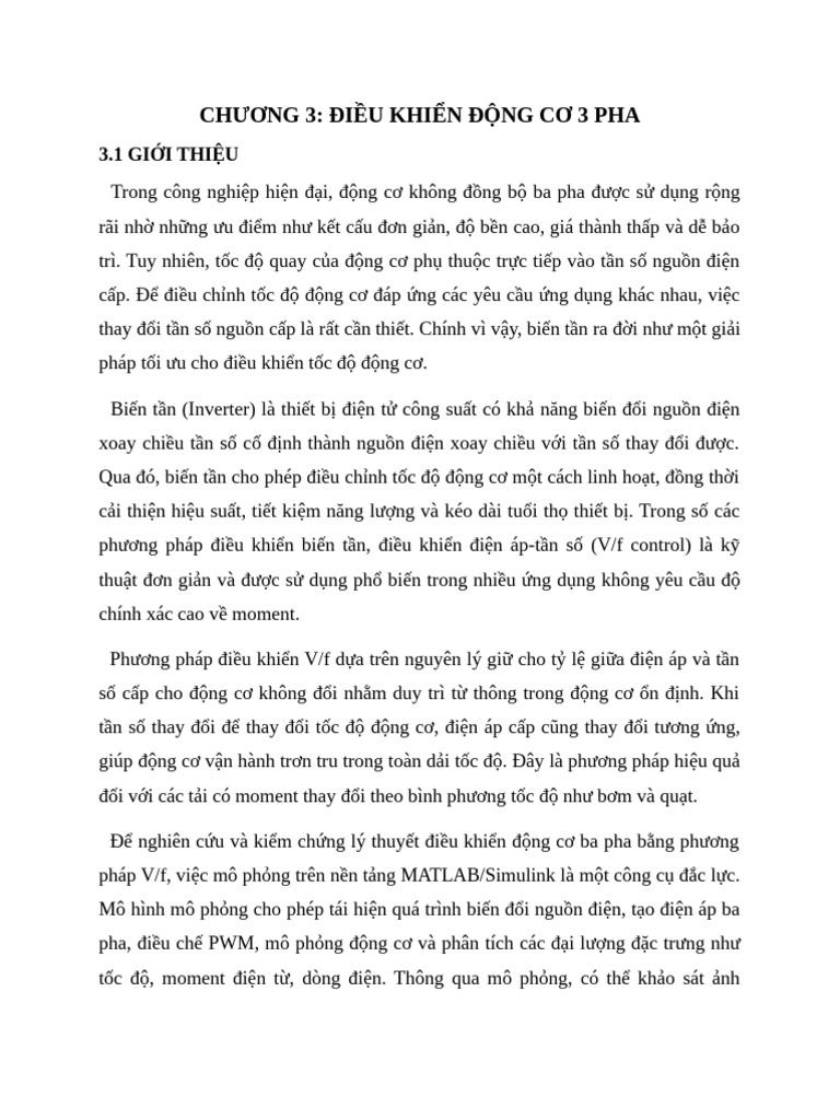 Điều Khiển Đọng Cơ 3 Pha | PDF