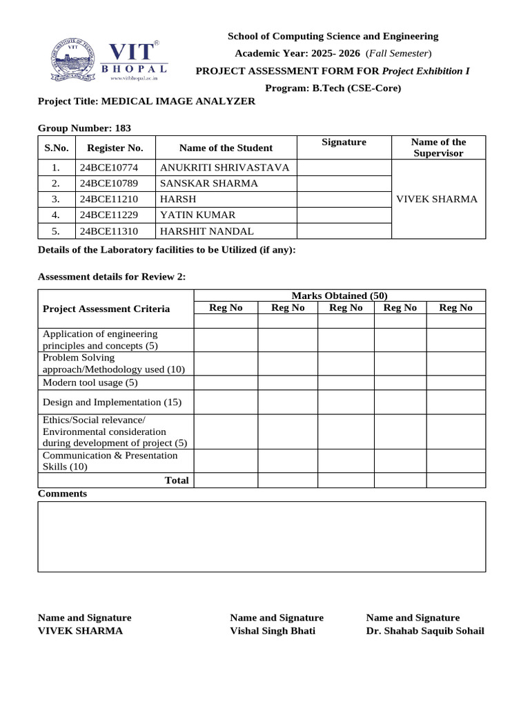 Medical Image Analyzer Project Assessment | PDF