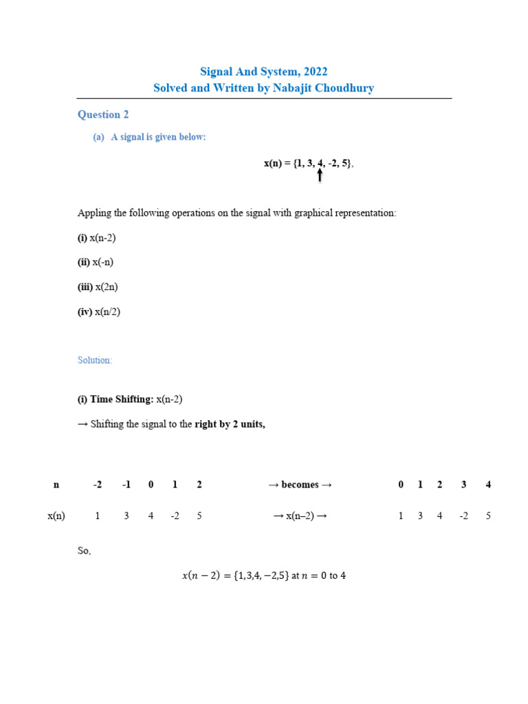 Signal and System Operations Explained | PDF