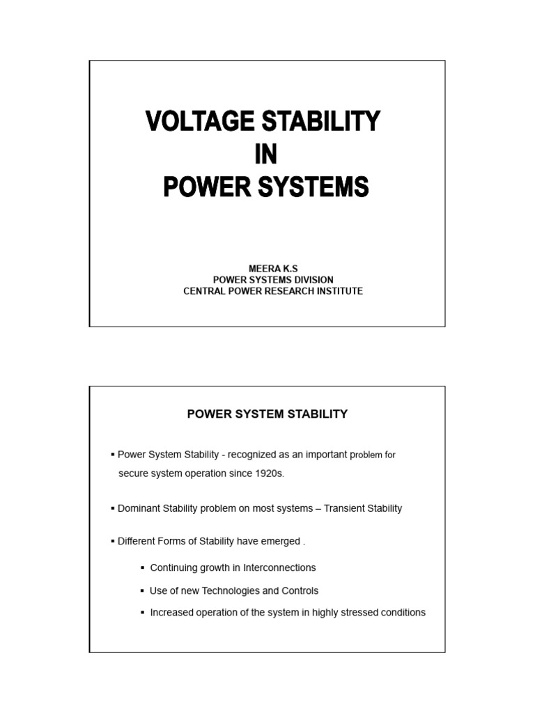 Understanding Voltage Stability in Power Systems | PDF | Ac Power ...
