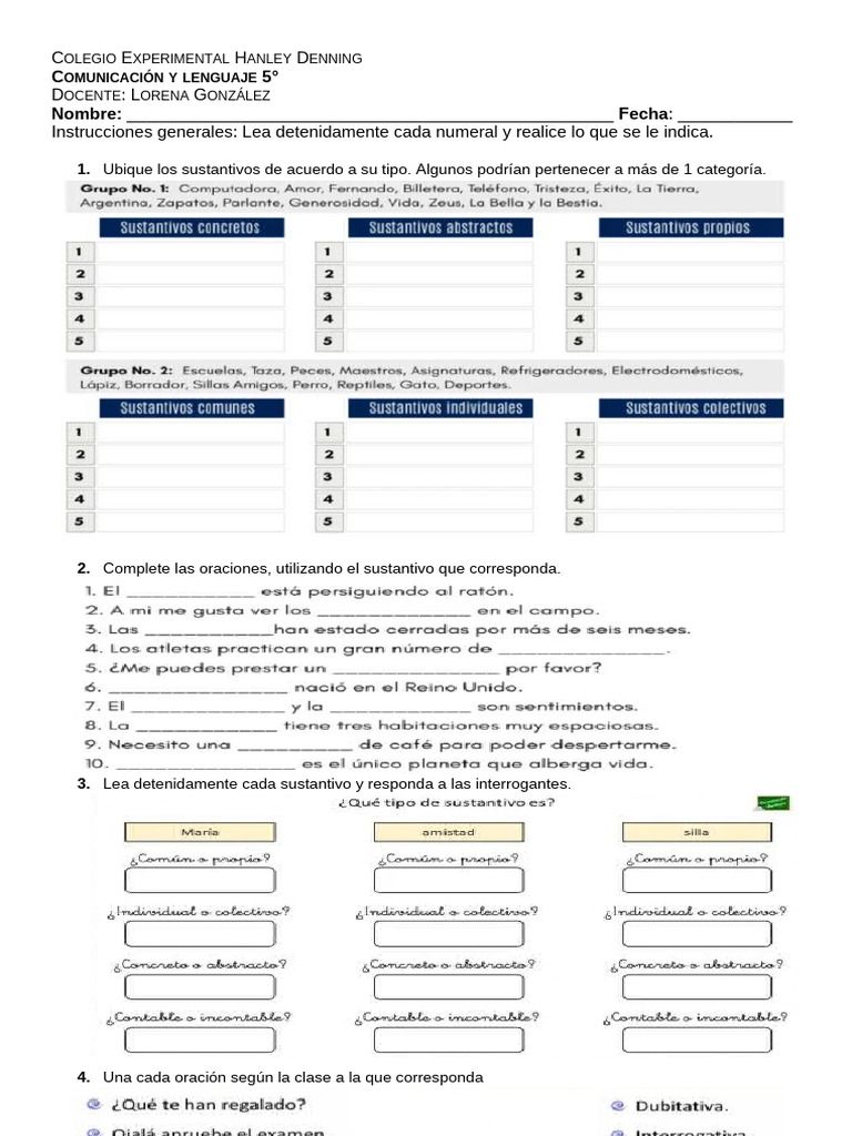 Actividades de Lenguaje para 5° Grado | PDF