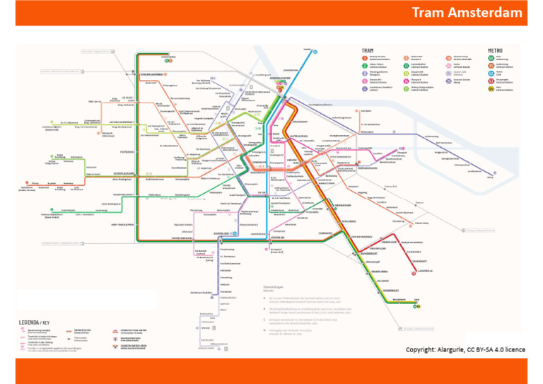 Tram Amsterdam Karte Map 2021 | PDF