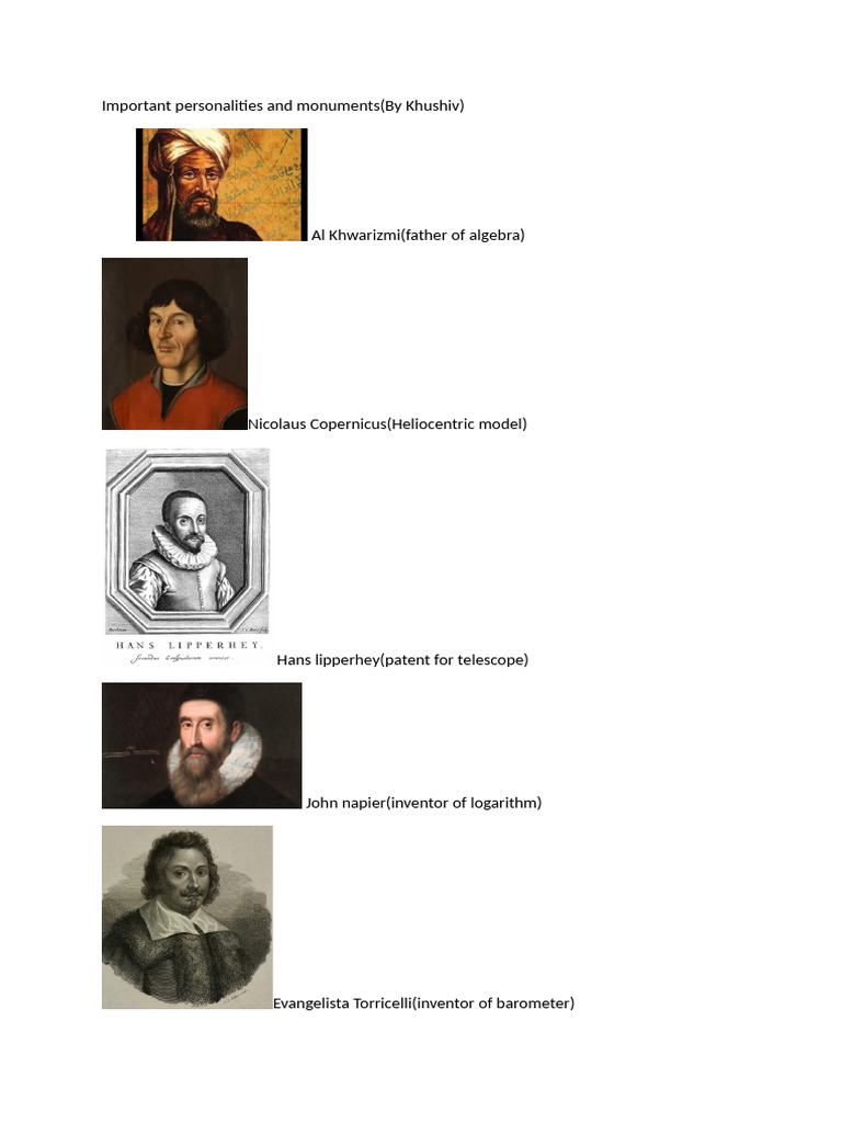 Influential Figures and Monuments in History | PDF