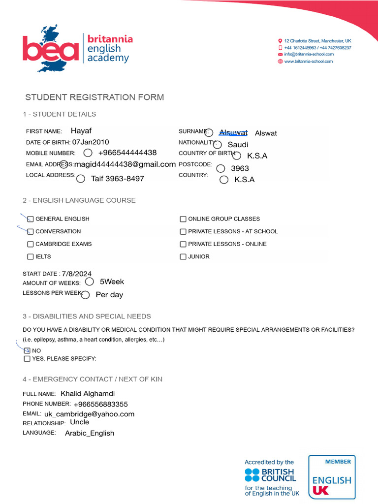 Registration Form, School Rules, T&Cs - Docx - 2024 | PDF | Common Cold ...