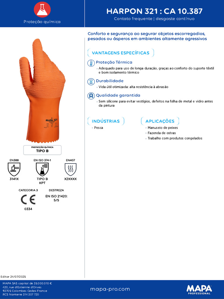 Guanti Mapa Harpon 321 – Taglia 10/10,5 – Sterili, Per Utilizzo Professionale E Domestico