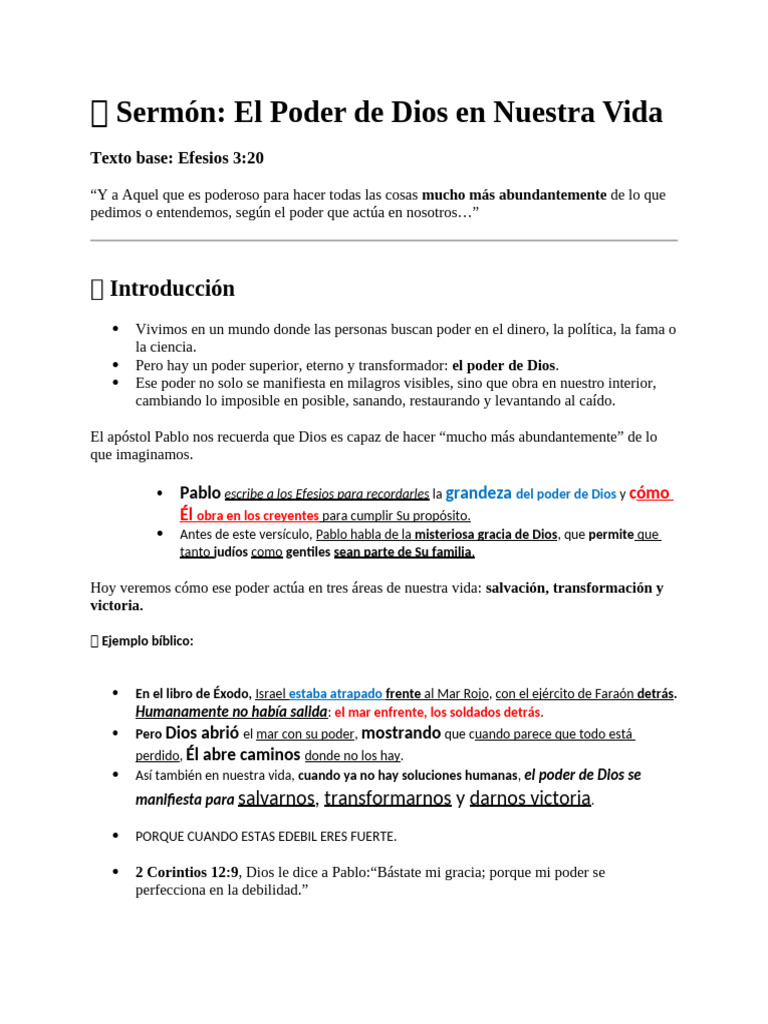 El Poder Transformador de Dios | PDF | Cristo (título) | Pablo el apóstol