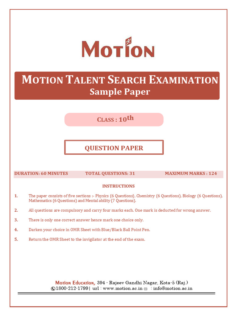 Set 1 Class 10 Mtse Questions | PDF | Osmosis | Cell Membrane