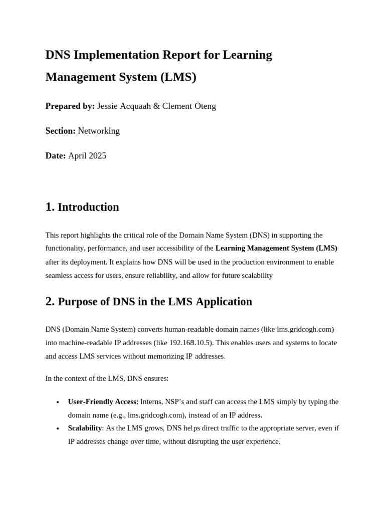DNS Setup Guide for Learning Management System | PDF | Domain Name ...