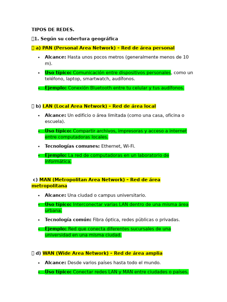 Tipos de Redes y Modelo OSI Explicado | PDF | Red de computadoras ...