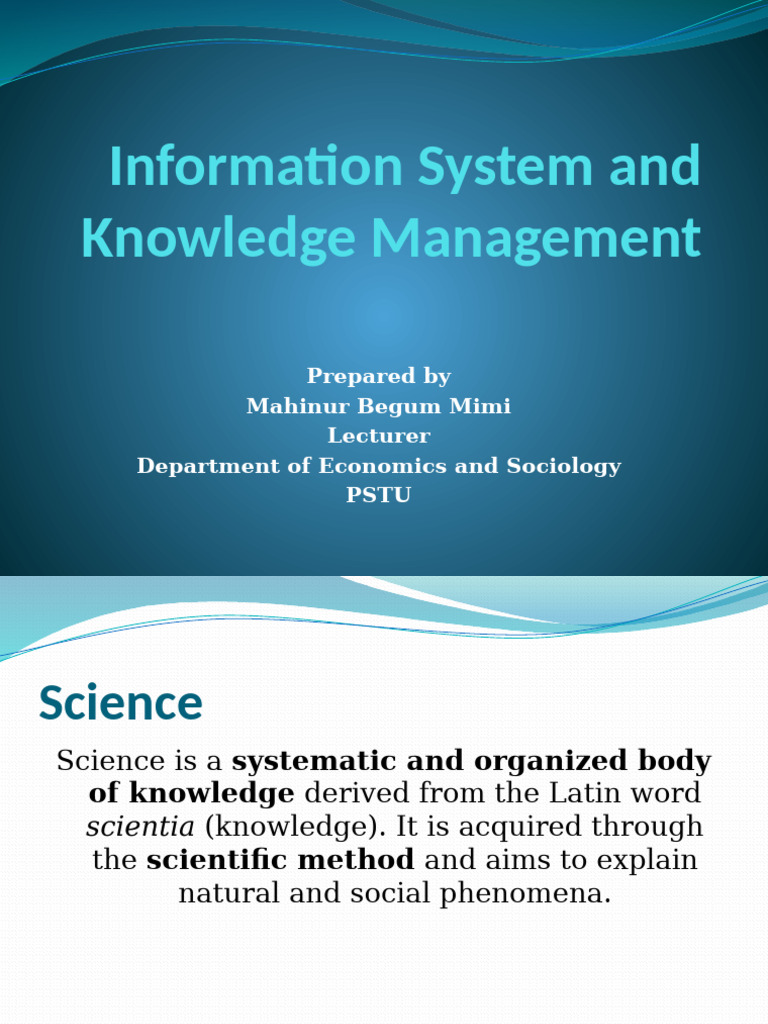 Information System and Knowledge Management | PDF | Science ...