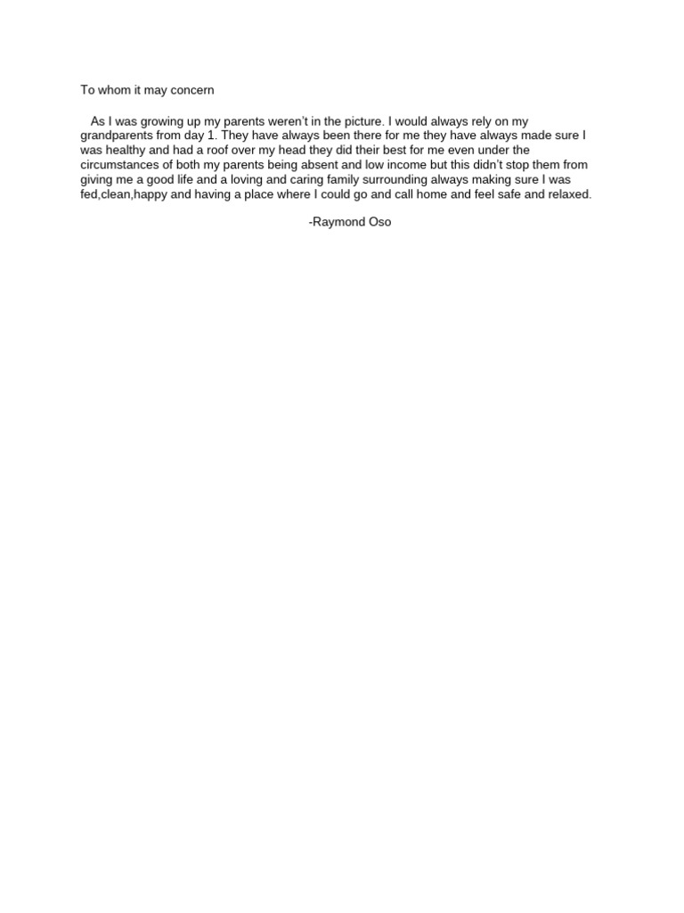 Letter Statement Student Perspective | PDF