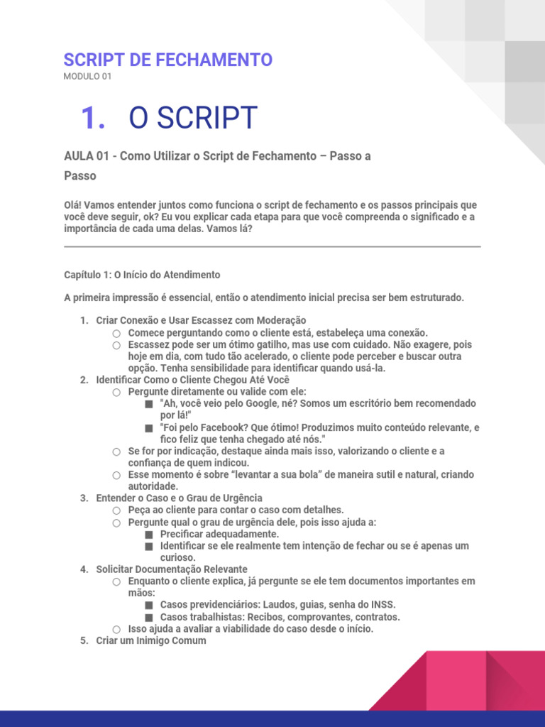 Guia Prático de Script de Fechamento | PDF