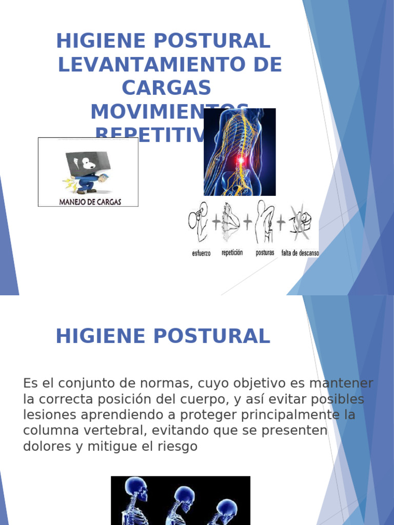 Cargas - Higiene Postural | PDF | Dolor lumbar