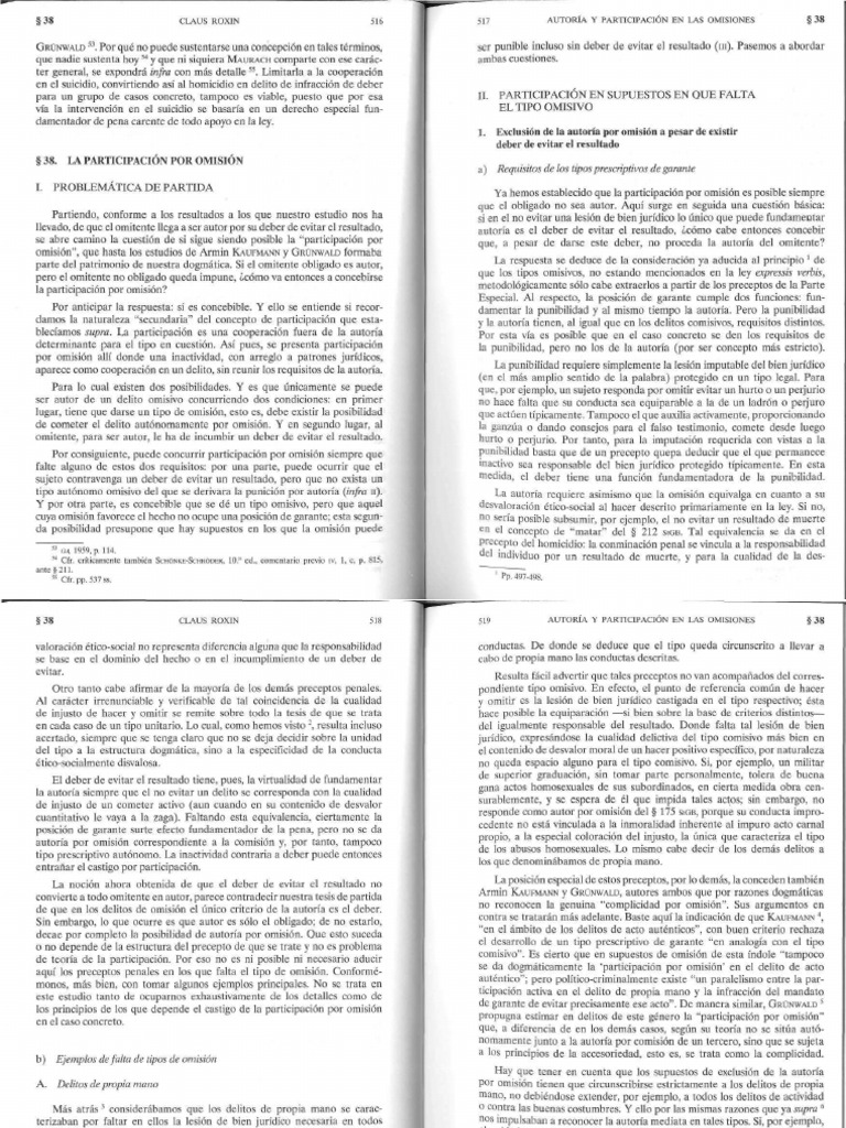 Autoria y Dominio Del Hecho en Derecho Penal Claus Roxin 261 286 | PDF ...