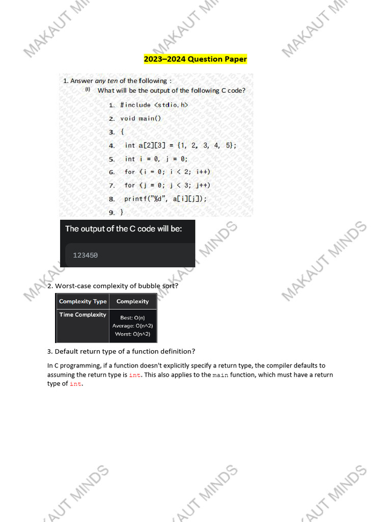 C Programming Concepts and Algorithms | PDF | Time Complexity ...