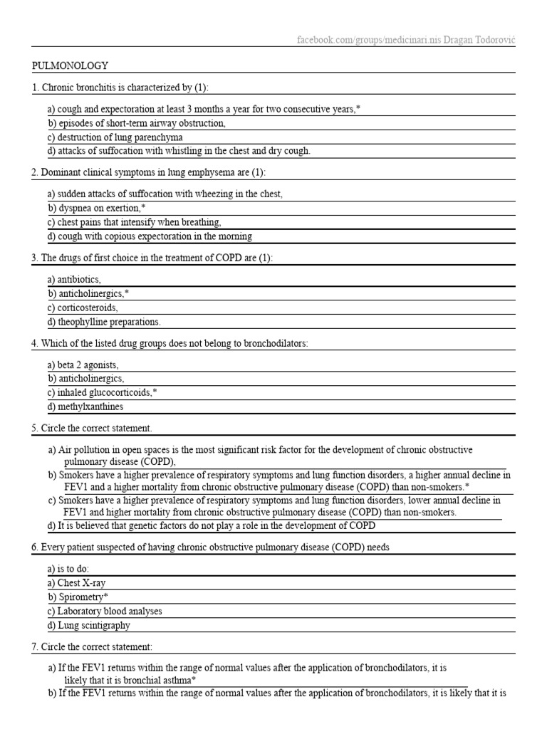 COPD and Asthma Management Guidelines | PDF | Chronic Obstructive ...