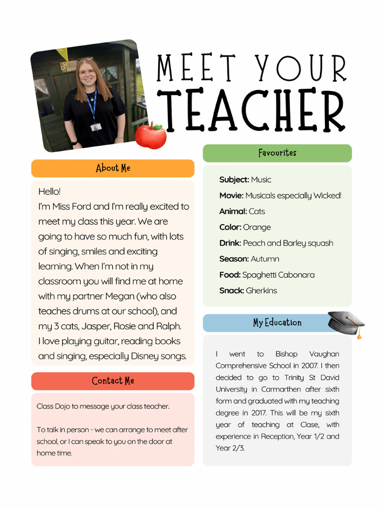 Meet The Teacher - Miss Ford | PDF