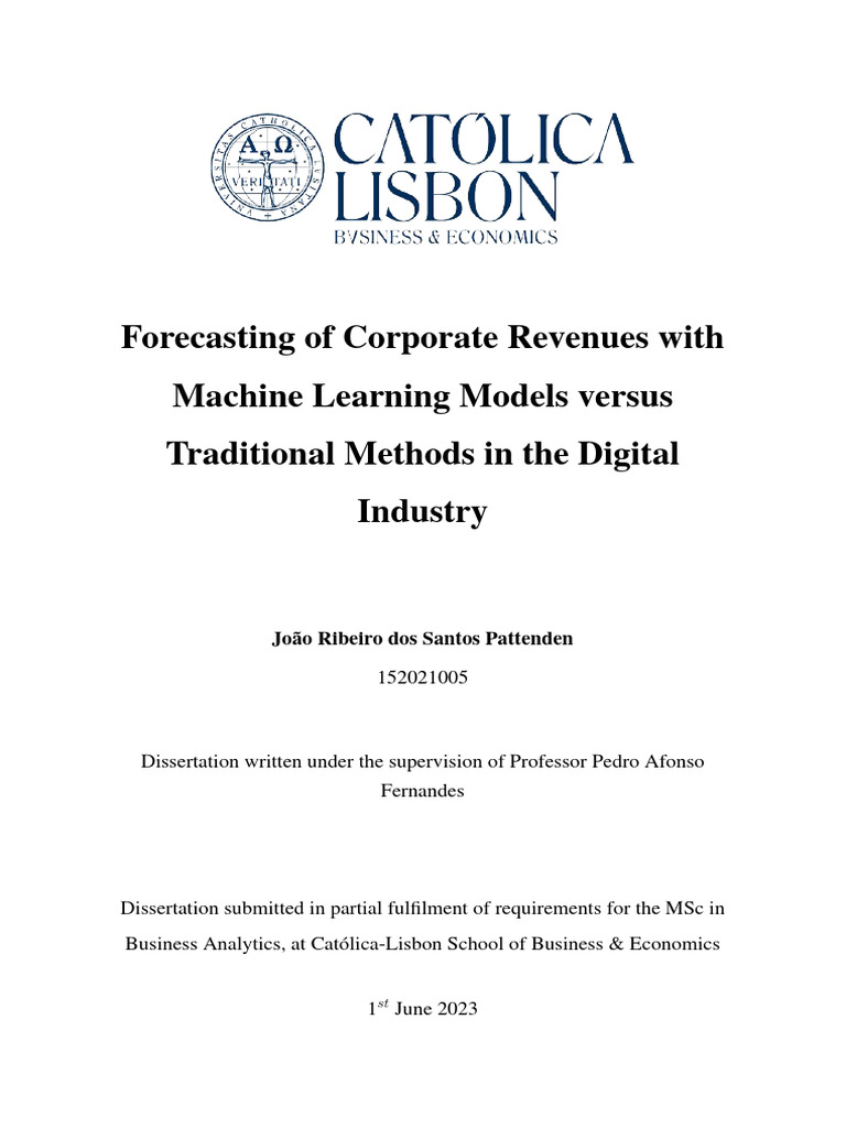 Machine Learning vs Traditional Revenue Forecasting | PDF | Forecasting ...