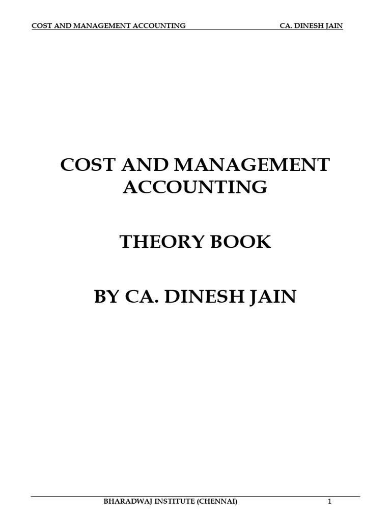 Costing - Theory Book-Edition Four | PDF | Cost Accounting | Cost