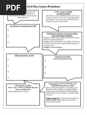 Civil War Causes Worksheet | PDF