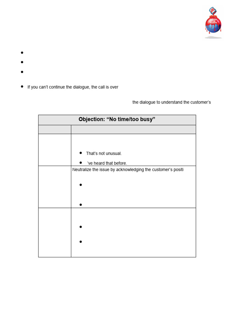 01-Early Stage Objection Handling | PDF