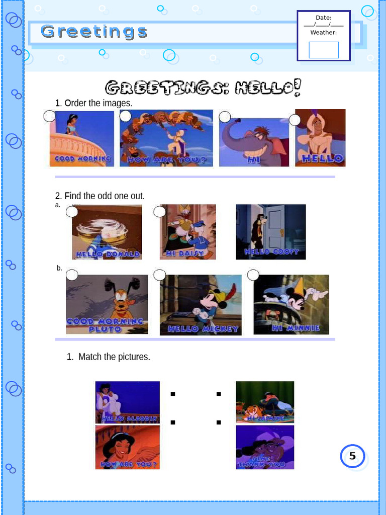 Image Ordering and Matching Activity | PDF