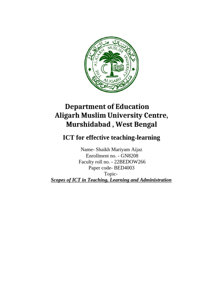Scopes of ICT in Teaching, Learning and Administration | PDF ...