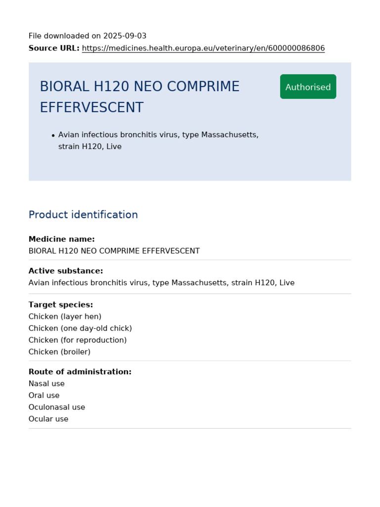 Product 600000086806 | PDF | Chicken | Avian Influenza