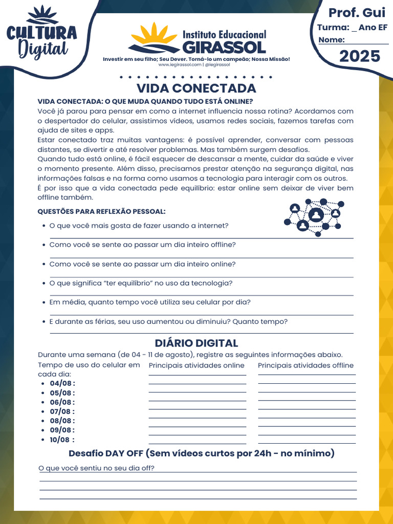 Vida Conectada: Equilíbrio Digital e Offline | PDF