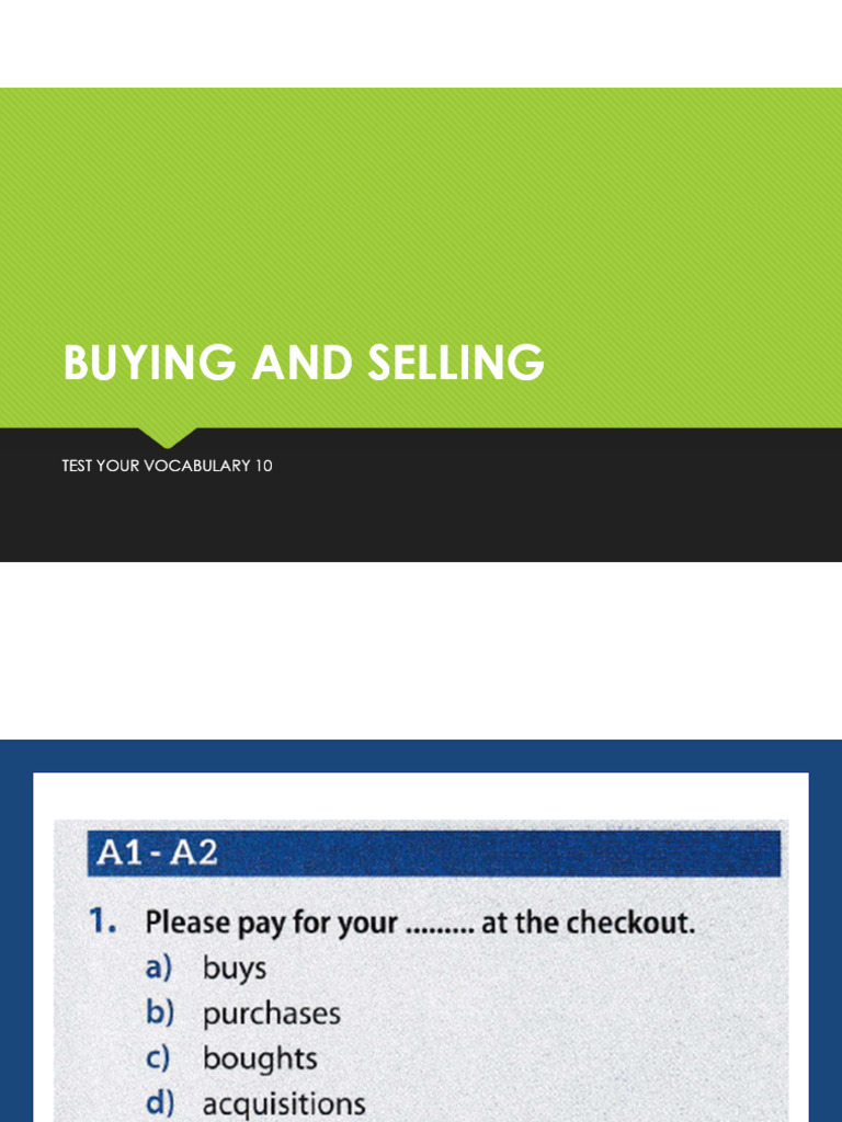10 Buying and Selling Test | PDF