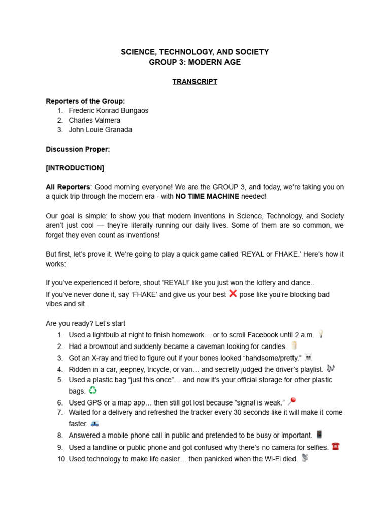 STS GROUP 3 Transcript | PDF | Internet | Wi Fi