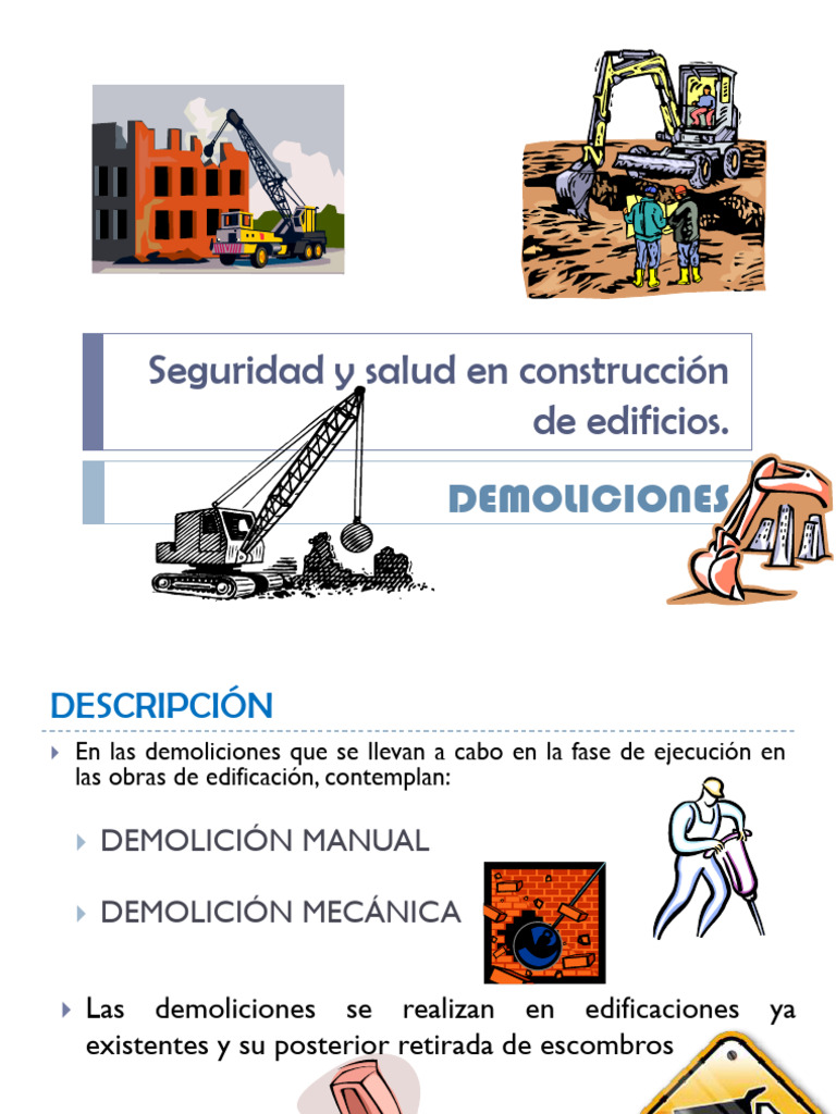 Seguridad y Salud en Construcción de Edificios Demoliciones | PDF ...