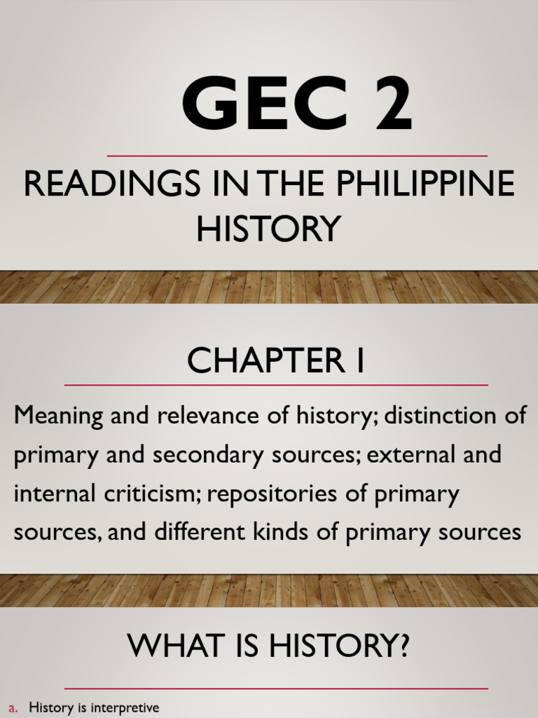 GEC 2 - Readings in Philippine History Module 1: Learning History | PDF ...