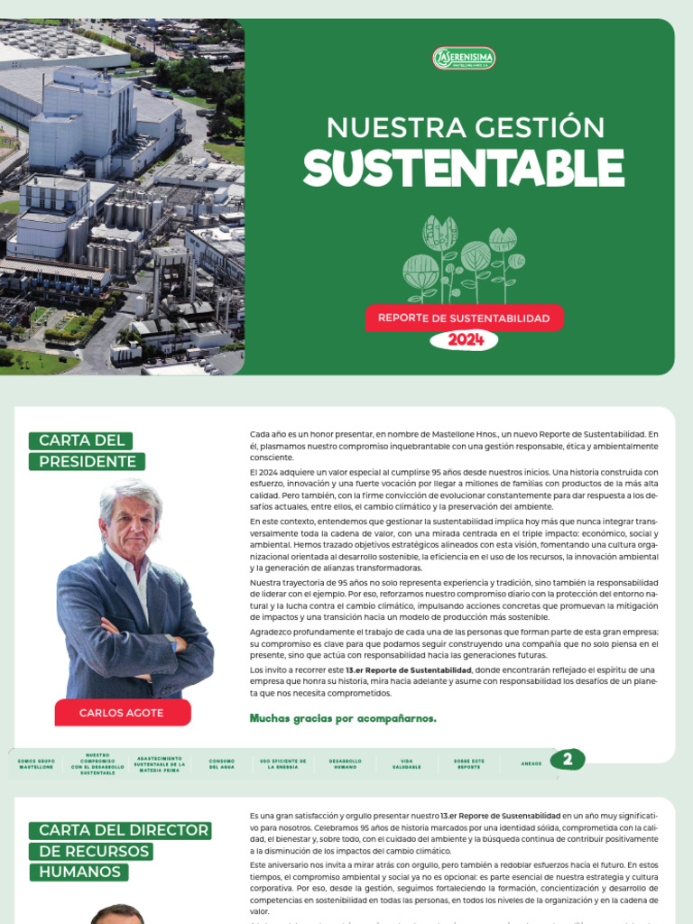 Reporte de Sustentabilidad 2024 Mastellone | PDF | Sustentabilidad ...