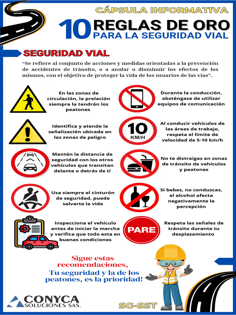 10 Reglas de Oro para Seguridad Vial | PDF