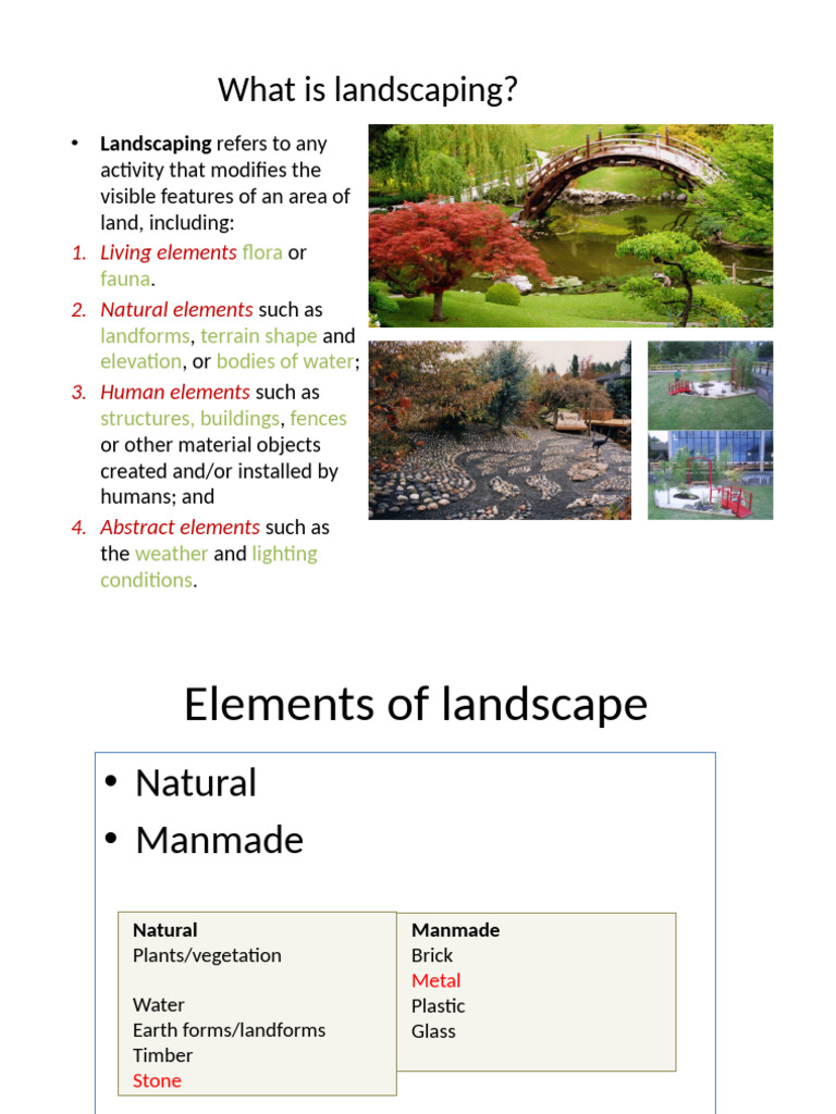 Understanding Landscape Elements | PDF | Landscape | Gardens