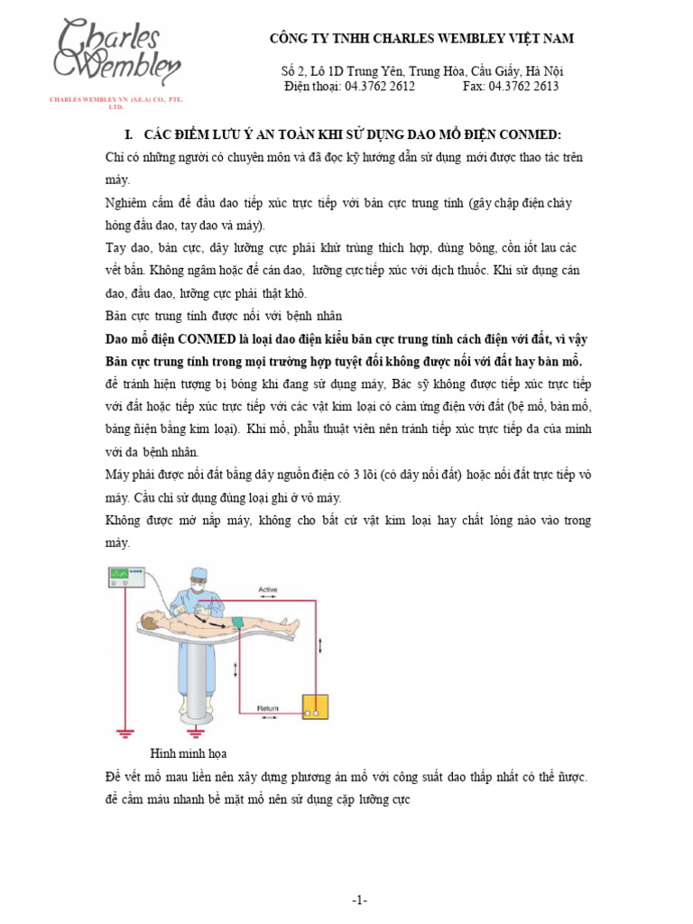 Quy Trinh Van Hanh Dao Mo Dien CONMED | PDF