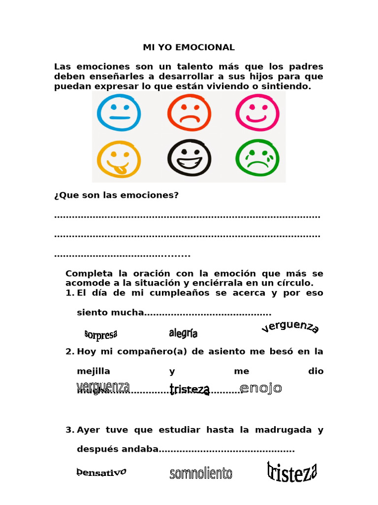 Mi Yo Emocional Niños | PDF | Las emociones | Ira