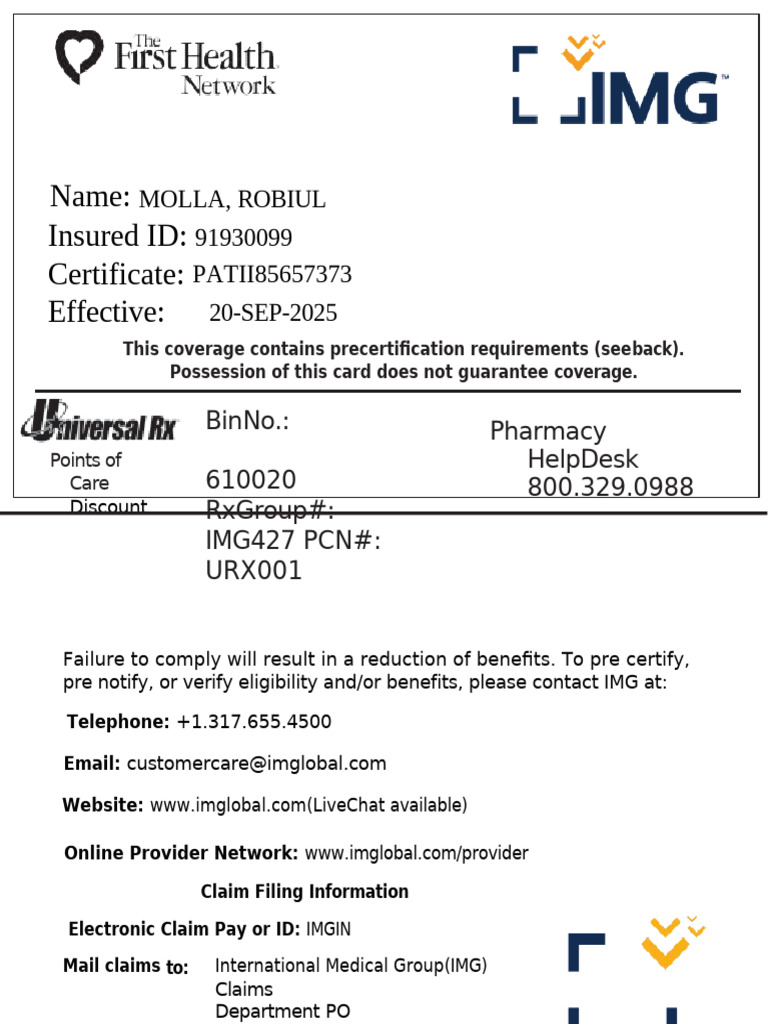 ID Card Robiul Molla PATII85657373 1 | PDF
