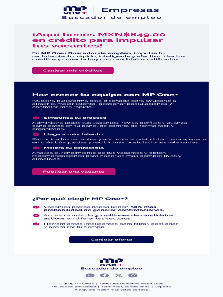 Impulsa tu Reclutamiento con MP One+ | PDF