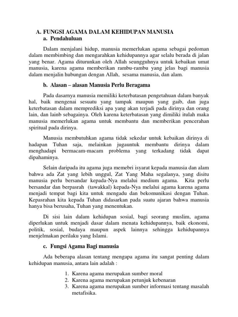 Peran Agama dalam Kehidupan Sehari-hari Masyarakat Desa Sikabau