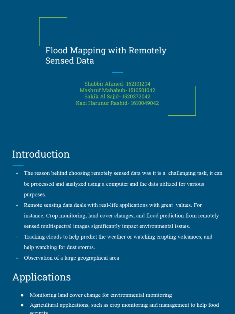 Flood Mapping Using Remote Sensing Data | PDF