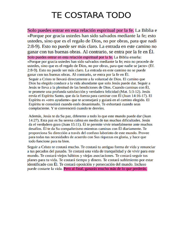 Te Costara Todo - Libro | PDF